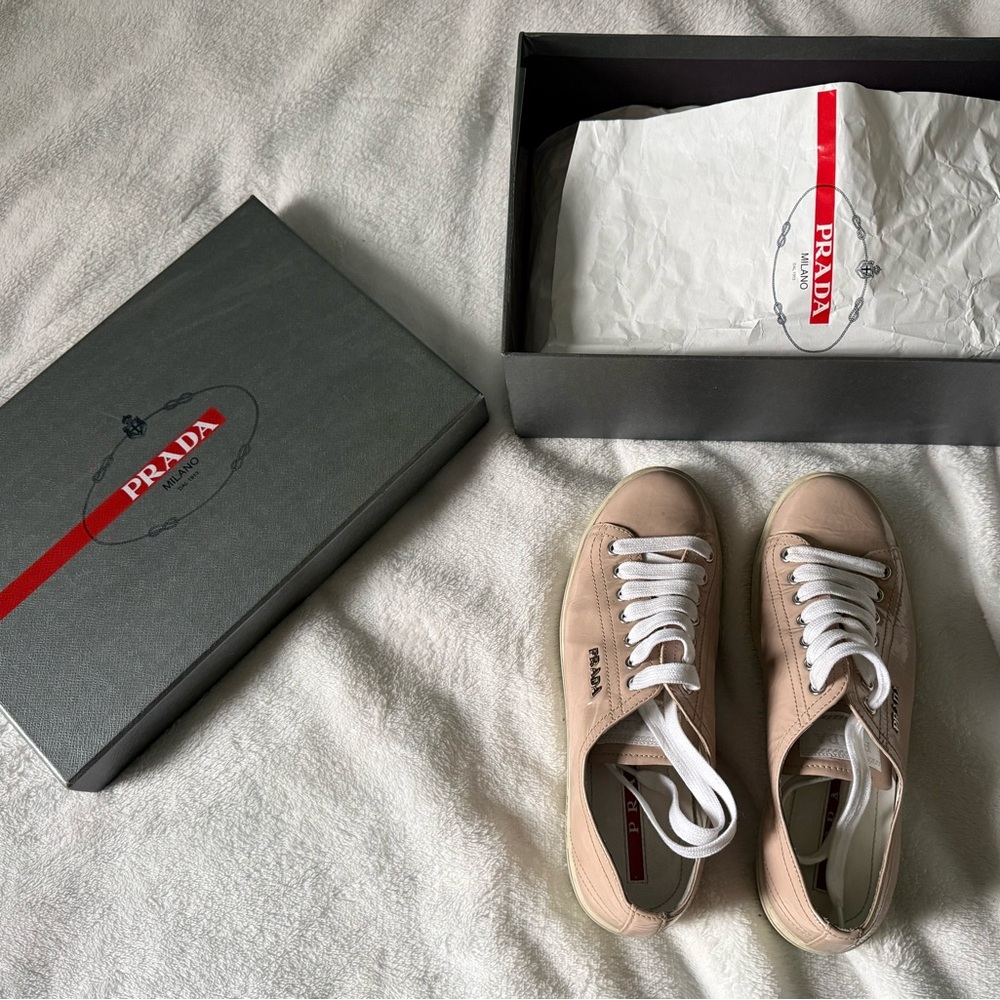 Prada Tan Leather Sneakers (3E5534)